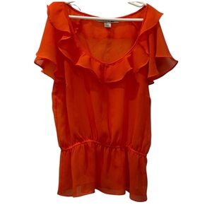 Forever 21 women’s size small orange sheer flowy top